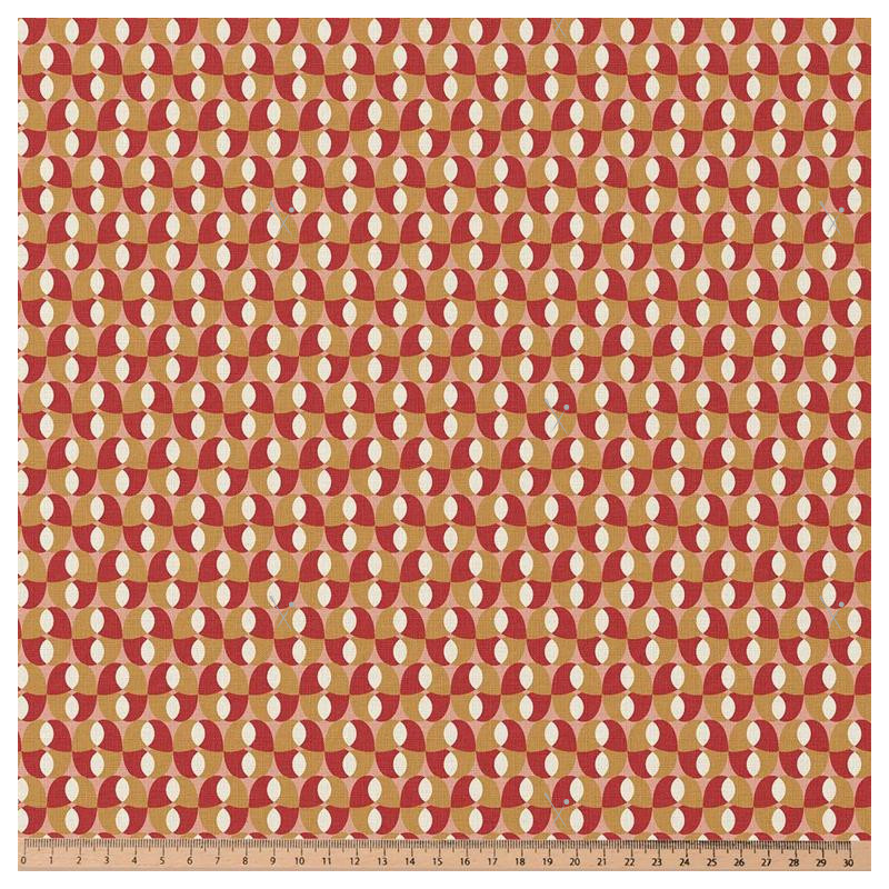 Coated  Cotton BOHAZIA Ochre / Pink